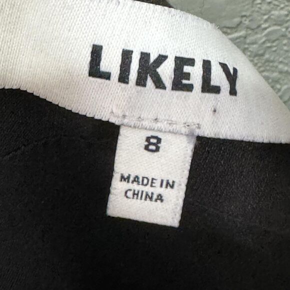 Likely Dress Size 8 Brooklyn Black Sleeveless V Neck Spaghetti Strap Midi Slit - Picture 4 of 11